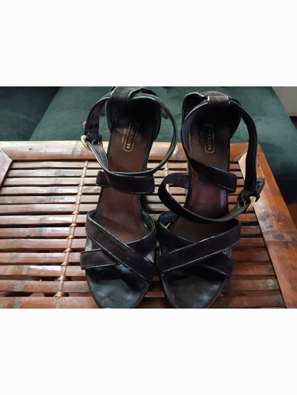 Coach Brown Leather Wedges